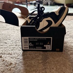 Jordan 1 Retro Low OG TD Black and White Sneakers